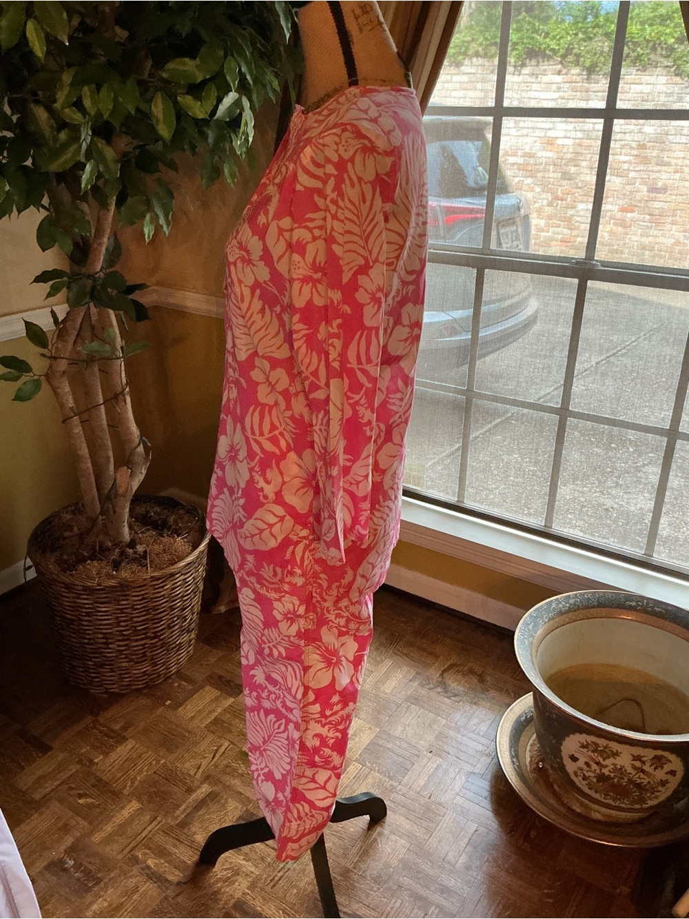 Ralph Lauren Pink Floral Two-Piece Pantsuit - Picture 2 of 8